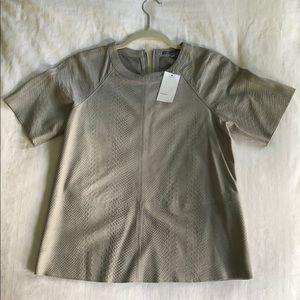 VINCE leather short sleeve